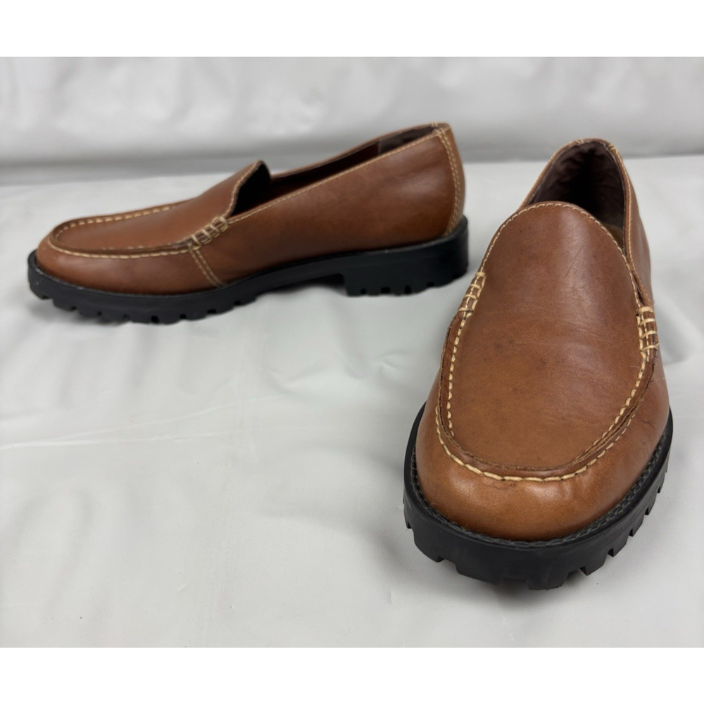Predictions Leather Collection Loafers Womens 6 Brown Slip On Shoes